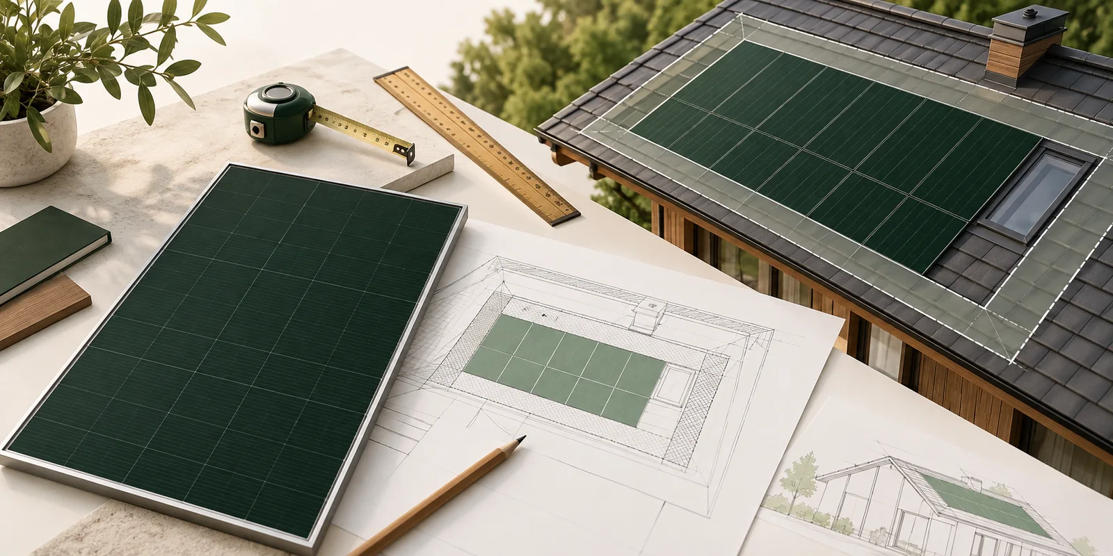 Concept illustration for How should photovoltaic module size be selected for a roof?