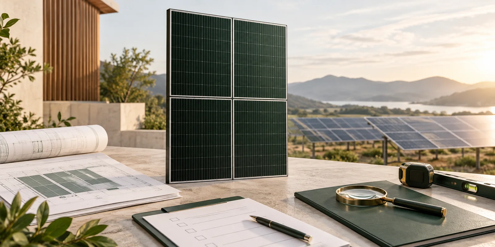 Concept illustration for HISEER 6N SH21R-264H-D 4-split photovoltaic module.