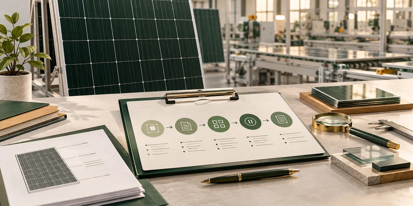 Concept illustration for How should a photovoltaic module factory inspection plan be prepared?