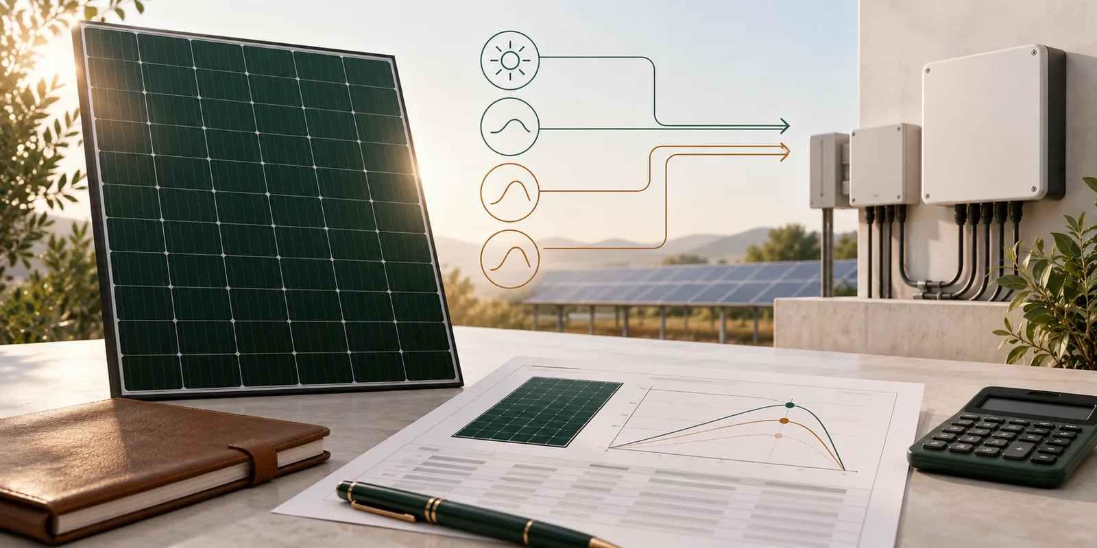 Concept illustration for How should Voc, Vmp, Isc and Imp be read on a PV module datasheet?