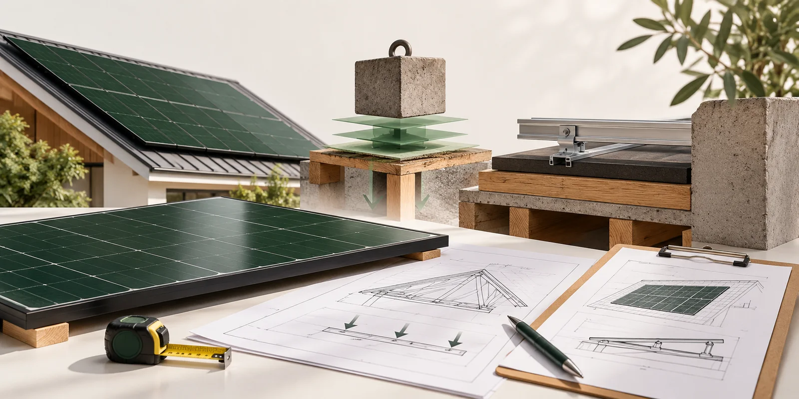 Concept illustration for How does photovoltaic module weight affect structural review?